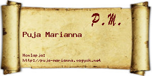 Puja Marianna névjegykártya